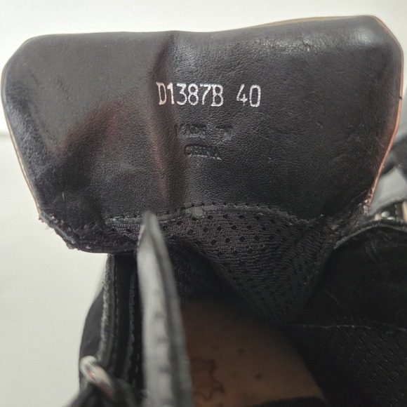 Geox Respira Sz 10 Leather  Sneakers Wedged Heel Womens Black D1387B‎ - Picture 14 of 15